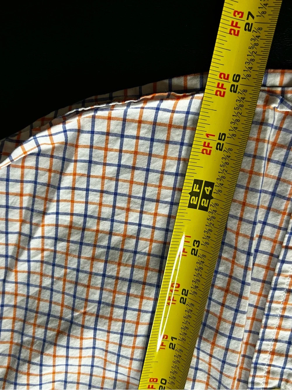 Ralph Lauren Men’s Orange and Blue Check Button-Down Shirt